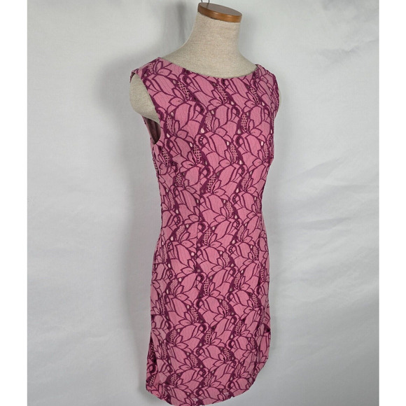 PIT Amsterdam Dress Women's 4 Pink Embroidered Sleeveless Mini Back Zipper NWT - Picture 11 of 14